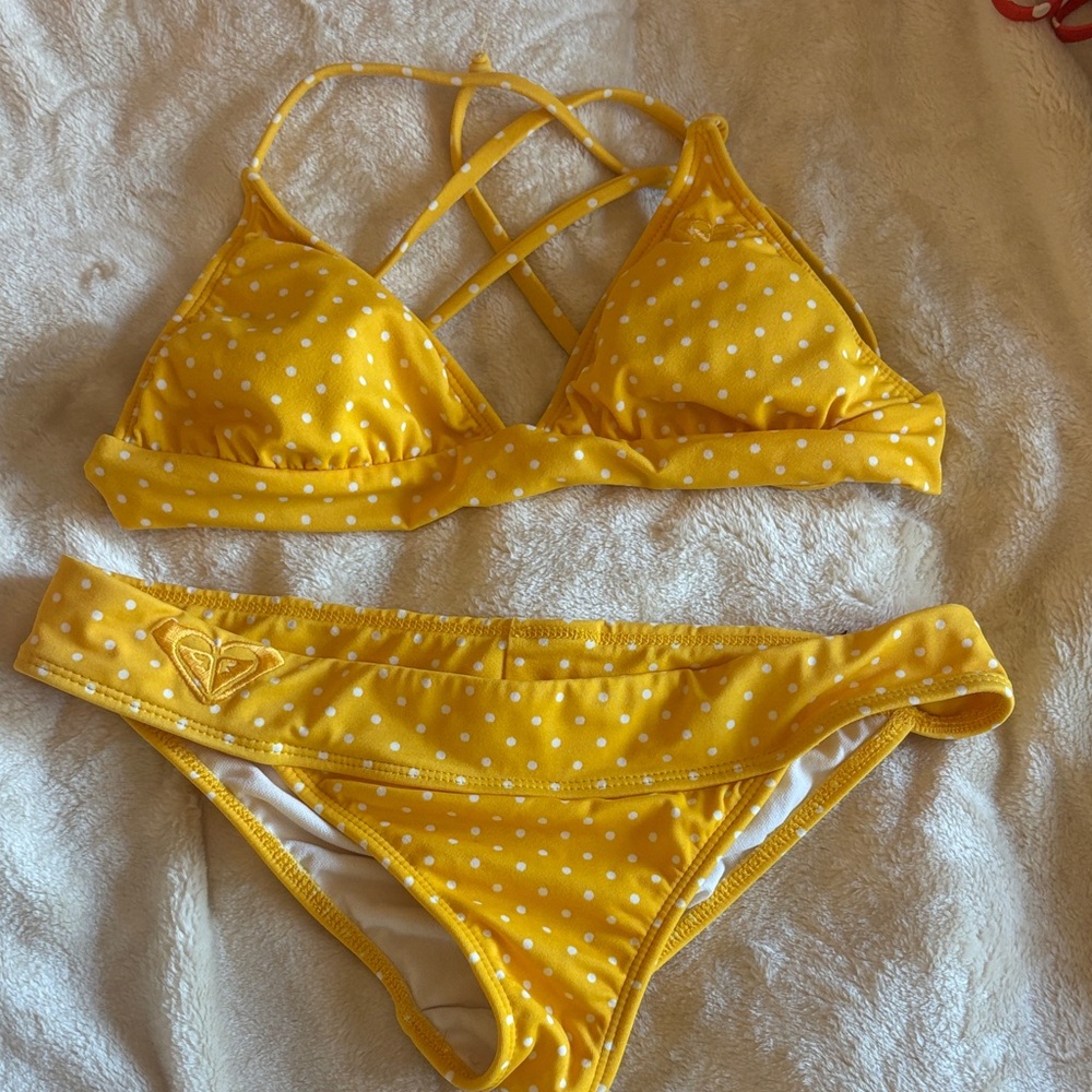 Yellow Polka Dot Bikini set- Roxy